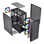 Logic Dart Pro ARGB Gaming Midi Tower Κουτί Υπολογιστή με Πλαϊνό Παράθυρο Μαύρο - Image 3