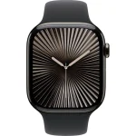 Apple Watch Series 10 Cellular Titanium 46mm Αδιάβροχο με eSIM και Παλμογράφο (Slate - Black Sport Band – S/M) - Image 2