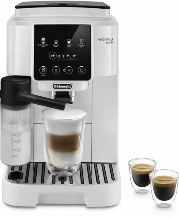 De'Longhi Magnifica Start Αυτόματη Μηχανή Espresso 1450W Πίεσης 15bar για Cappuccino με Μύλο Άλεσης Λευκή