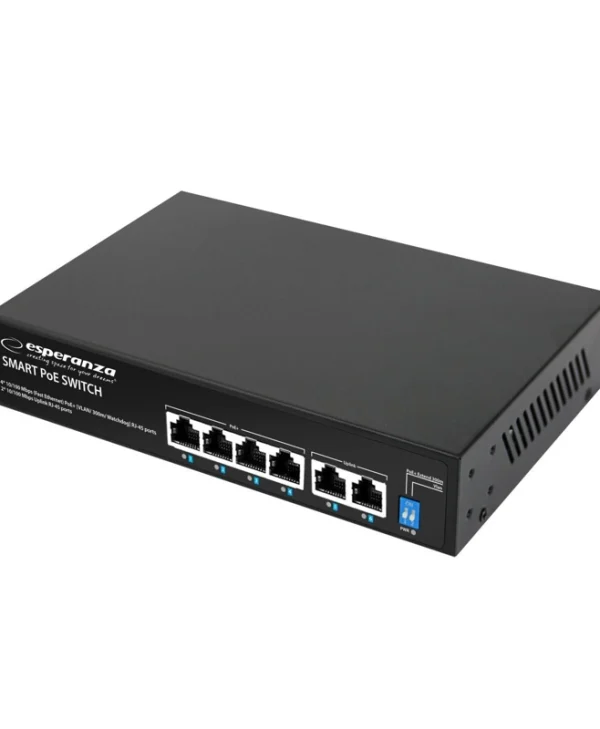 Esperanza ENS105 Unmanaged L2 PoE+ Switch με 6 Θύρες Gigabit (1Gbps) Ethernet ENS105