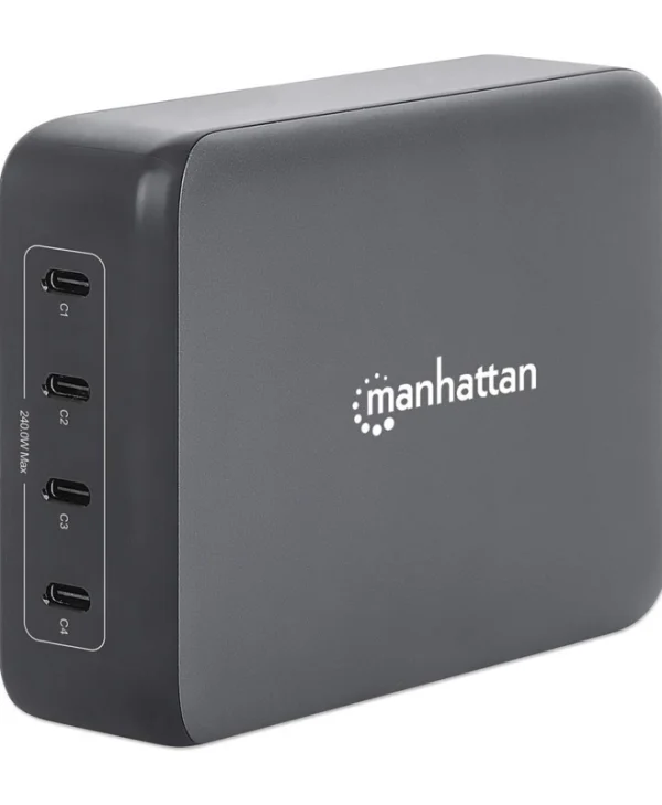 Manhattan Βάση Φόρτισης GaN με 4 Θύρες USB-C 240W Power Delivery σε Μαύρο χρώμα (102667) 102667