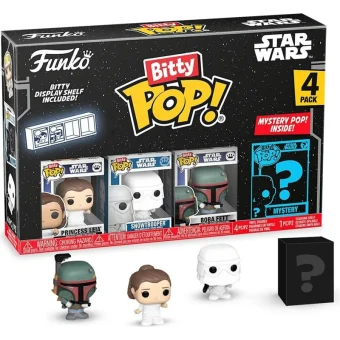 Funko Bitty Pop! Movies: Star Wars - Princess Leia, Snowtrooper, Boba Fett & Chase Mystery Chase 4τμχ