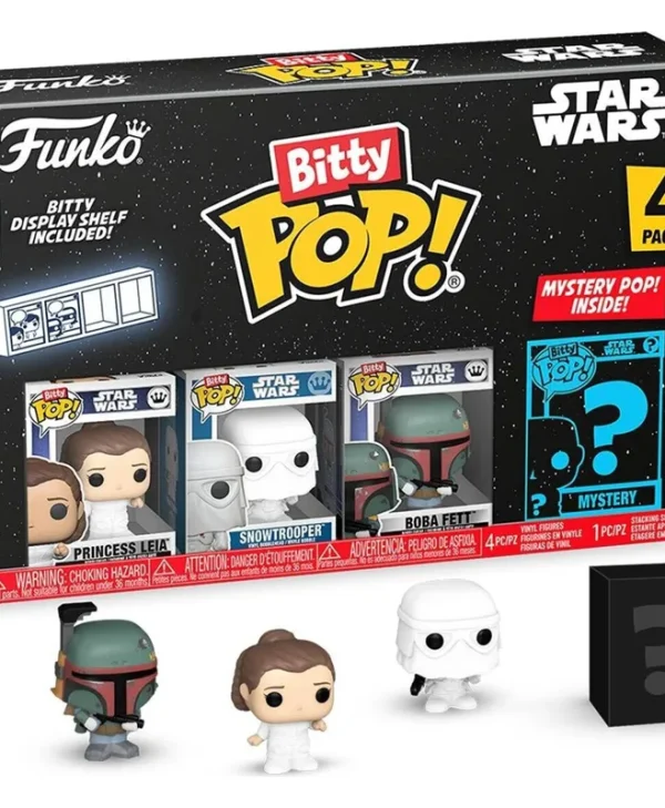 Funko Bitty Pop! Movies: Star Wars - Princess Leia, Snowtrooper, Boba Fett & Chase Mystery Chase 4τμχ
