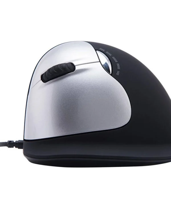 R-Go Tools HE Large Ενσύρματο Εργονομικό Vertical Ποντίκι για Αριστερόχειρες Μαύρο/Ασημί