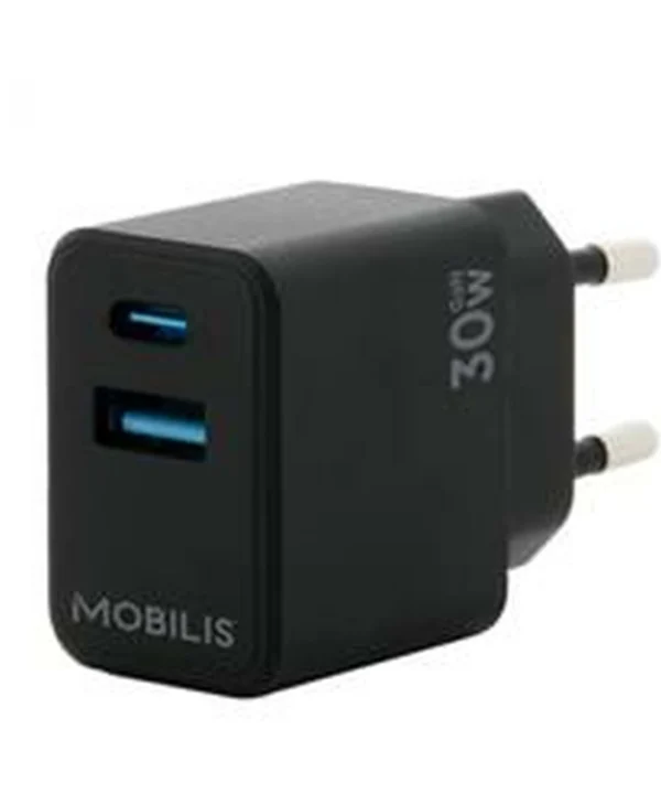 Mobilis Φορτιστής Χωρίς Καλώδιο με Θύρα USB-A και Θύρα USB-C 30W Μαύρος