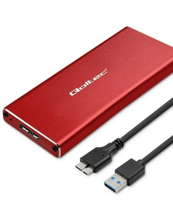 Qoltec Θήκη για Σκληρό Δίσκο M.2 SATA III με σύνδεση USB 3.0 σε Κόκκινο χρώμα