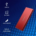 Qoltec Θήκη για Σκληρό Δίσκο M.2 SATA III με σύνδεση USB 3.0 σε Κόκκινο χρώμα - Image 3