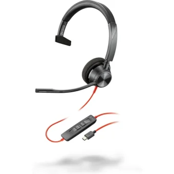 Poly Blackwire 3310 On Ear Multimedia Ακουστικά με μικρόφωνο και σύνδεση USB-A / USB-C