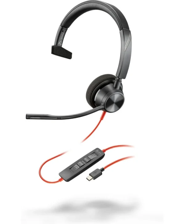 Poly Blackwire 3310 On Ear Multimedia Ακουστικά με μικρόφωνο και σύνδεση USB-A / USB-C