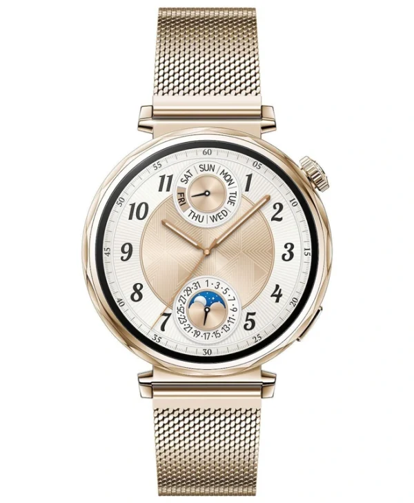 Huawei Watch GT 5 41mm Αδιάβροχο με Παλμογράφο (Gold Milanese Strap)