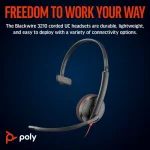 Poly Blackwire 3210 On Ear Multimedia Ακουστικά με μικρόφωνο και σύνδεση USB-A / USB-C - Image 2