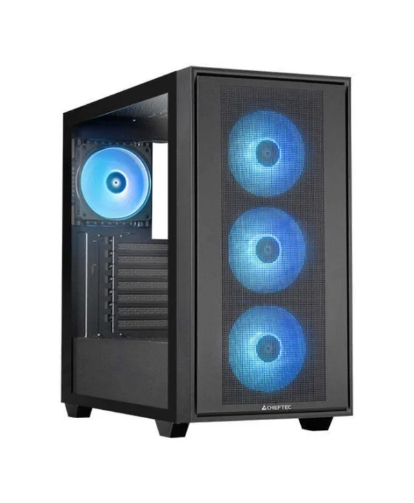 Chieftec Hunter 3 Gaming Midi Tower Κουτί Υπολογιστή με Πλαϊνό Παράθυρο και ARGB Φωτισμό Μαύρο
