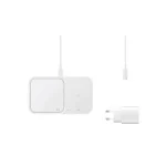 Samsung Ασύρματος Φορτιστής (Qi Pad) 15W Power Delivery Λευκός (Fast Wireless Duo Charger & Adapter)