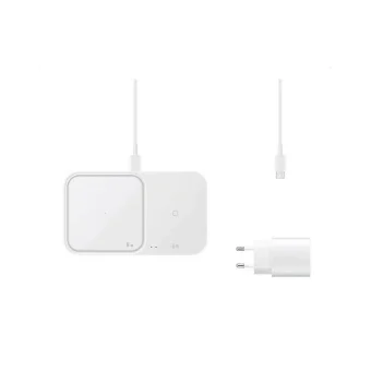 Samsung Ασύρματος Φορτιστής (Qi Pad) 15W Power Delivery Λευκός (Fast Wireless Duo Charger & Adapter)