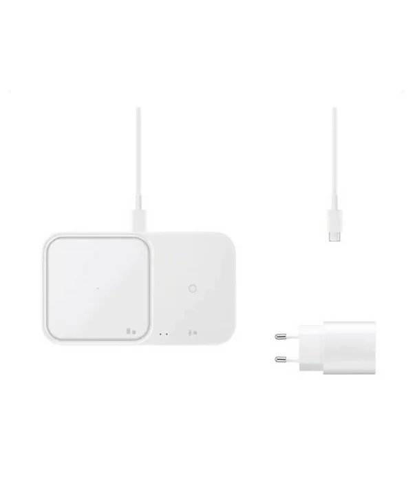 Samsung Ασύρματος Φορτιστής (Qi Pad) 15W Power Delivery Λευκός (Fast Wireless Duo Charger & Adapter)