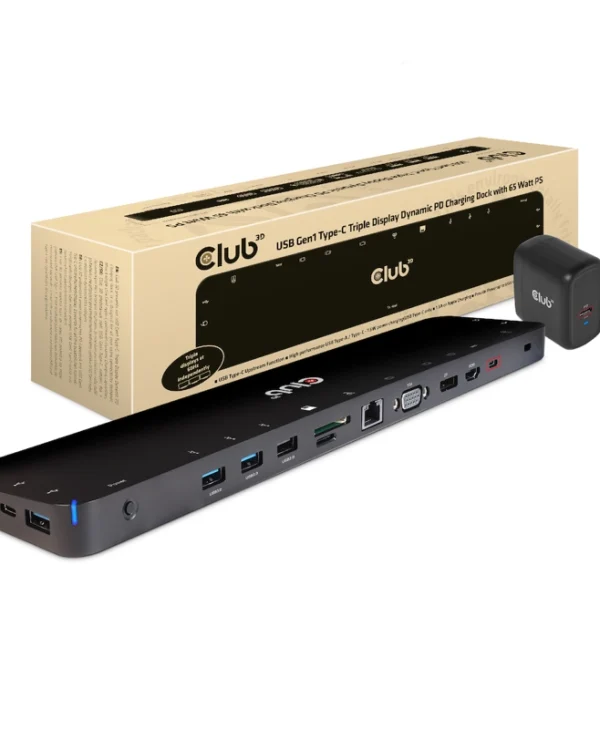 Club3D USB-C Docking Station με HDMI/DisplayPort 4K PD Ethernet και συνδεση 3 Οθονών Μαύρο (CSV-1564)
