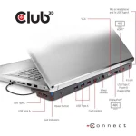 Club3D USB-C Docking Station με HDMI/DisplayPort 4K PD Ethernet και συνδεση 3 Οθονών Μαύρο (CSV-1564) - Image 2