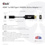 Club3D Μετατροπέας HDMI male σε USB-C female 1τμχ CAC-1333 CAC-1333 - Image 3