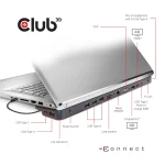 Club3D USB-C Docking Station με HDMI/DisplayPort 4K PD Ethernet και συνδεση 3 Οθονών Μαύρο (CSV-1564W100) CSV-1564W100 - Image 3