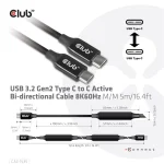 Club3D USB 3.2 Cable USB-C male - USB-C 60W Μαύρο 5m (CAC-1535) CAC-1535 - Image 3