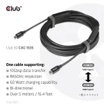 Club3D USB 3.2 Cable USB-C male - USB-C 60W Μαύρο 5m (CAC-1535) CAC-1535 - Image 5