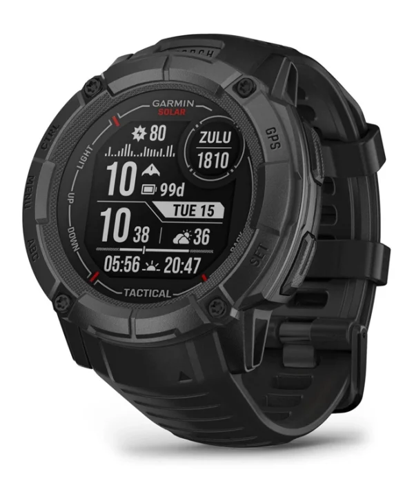 Garmin Instinct 2X Solar Tactical 50mm Αδιάβροχο Smartwatch με Παλμογράφο (Black)