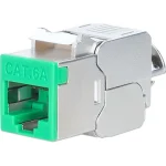 Intellinet Cat6a 10G Shielded Toolless Slim Keystone Jack Green 791335