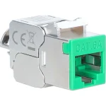 Intellinet Cat6a 10G Shielded Toolless Slim Keystone Jack Green 791335 - Image 3