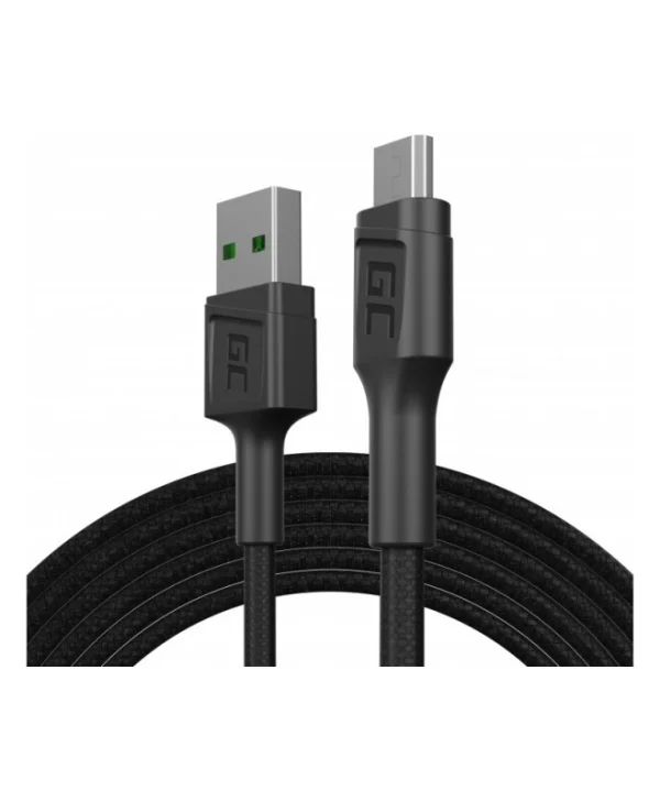 Green Cell Braided USB 2.0 to micro USB Cable Μαύρο 1.2m (KABGC20) KABGC20