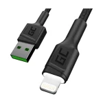 Green Cell Cell Ray USB-A Braided / LED USB to Lightning Cable Μαύρο 2m (KABGC12) KABGC12