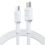 Green Cell Powerstream USB 3.2 Cable USB-C male - USB-C 60W Λευκό 1.2m