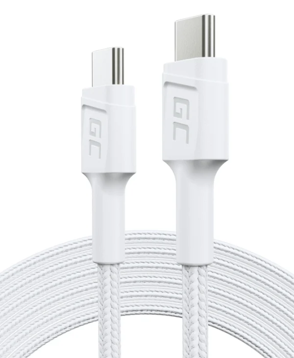Green Cell Powerstream USB 2.0 Cable USB-C male - USB-C 60W Λευκό 2m