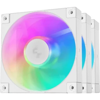 Deepcool Fd12 Case Fan 120mm με ARGB Φωτισμό και Σύνδεση 3-Pin / 4-Pin PWM 3τμχ Λευκό