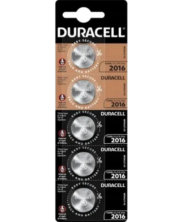 Duracell Μπαταρίες Λιθίου Ρολογιών CR2016 3V 5τμχ