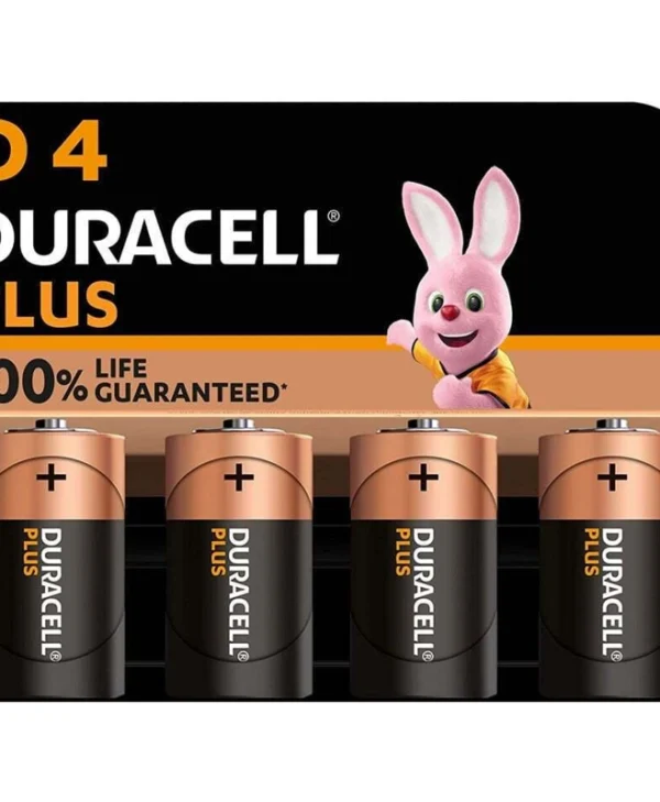 Duracell Plus Αλκαλικές Μπαταρίες D 1.5V 4τμχ