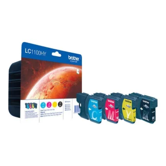 Brother LC1100 Rainbow Blister Pack High Yield Γνήσιο Πακέτο 3 Μελανιών Εκτυπωτή InkJet Πολλαπλό (Color) (LC-1100HYRBWBP)