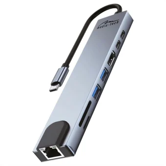 Media-Tech USB-C Docking Station με HDMI 4K PD Ethernet Γκρι (MT5046) MT5046