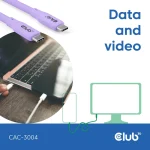 Club3D USB 2.0 Cable USB-C male - USB-C 240W Μωβ 2m - Image 5