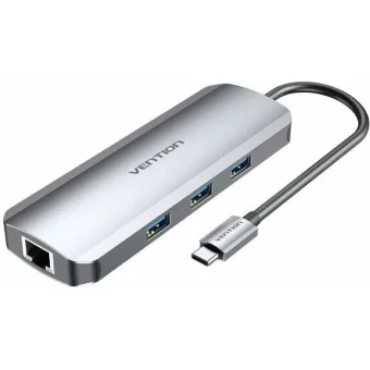 Vention USB 3.2 Hub 10 Θυρών με σύνδεση USB-C / USB-A / Ethernet Ασημί