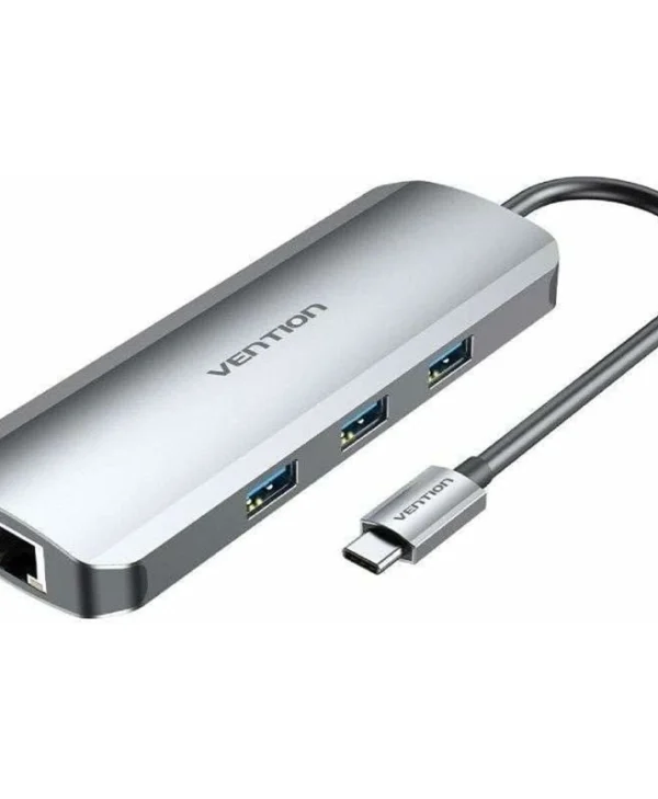 Vention USB 3.2 Hub 10 Θυρών με σύνδεση USB-C / USB-A / Ethernet Ασημί