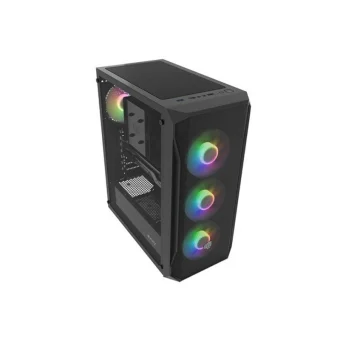 Natec Fury Shobo SH4F Gaming Midi Tower Κουτί Υπολογιστή με Πλαϊνό Παράθυρο και RGB Φωτισμό Μαύρο