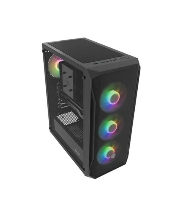 Natec Fury Shobo SH4F Gaming Midi Tower Κουτί Υπολογιστή με Πλαϊνό Παράθυρο και RGB Φωτισμό Μαύρο