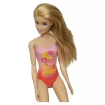 Barbie Blond Hair Doll Wearing Pink Palm Tree-print Swimsuit Κούκλα για 3+ ετών+ Ετών (Διάφορα Σχέδια) 1τμχ - Image 3