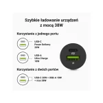 Green Cell Φορτιστής Αυτοκινήτου 38W 6A Γρήγορης Φόρτισης με Θύρες: 1xUSB 1xType-C Μαύρος - Image 5