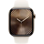 Apple Watch Series 10 Cellular Titanium 42mm Αδιάβροχο με eSIM και Παλμογράφο (Gold Titanium με Starlight Sport Band (M/L))
