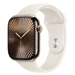 Apple Watch Series 10 Cellular Titanium 46mm Αδιάβροχο με eSIM και Παλμογράφο (Gold Titanium με Starlight Sport Band (M/L)) - Image 2
