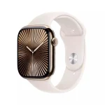 Apple Watch Series 10 Cellular Titanium 46mm Αδιάβροχο με eSIM και Παλμογράφο (Gold Titanium με Starlight Sport Band (S/M)) - Image 2