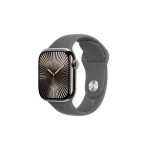 Apple Watch Series 10 Cellular Titanium 42mm Αδιάβροχο με eSIM και Παλμογράφο (Natural Titanium με Stone Grey Sport Band (S/M)) - Image 2