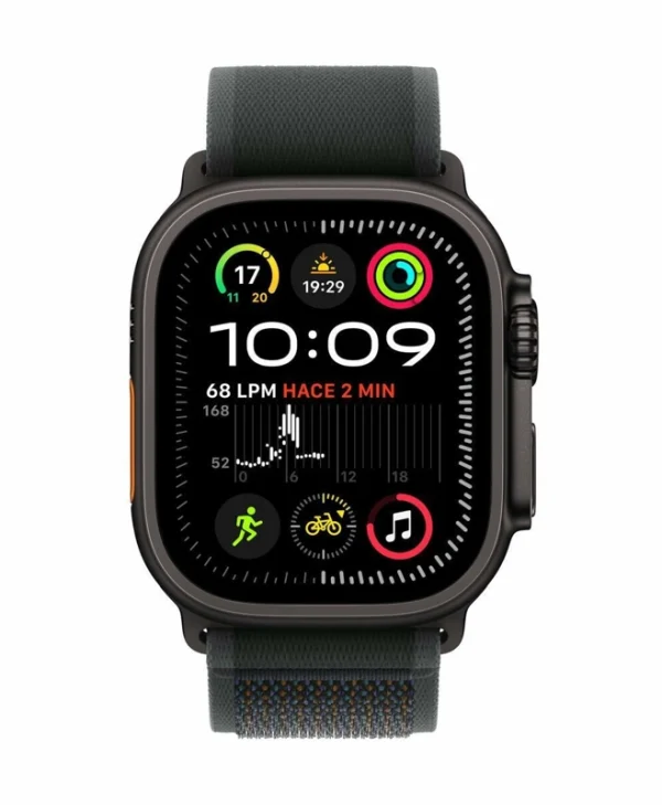 Apple Watch Ultra 2 2024 Titanium 49mm Αδιάβροχο με eSIM και Παλμογράφο (Black με Black Trail Loop (S/M))