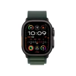 Apple Watch Ultra 2 2024 Titanium 49mm Αδιάβροχο με eSIM και Παλμογράφο (Black με Dark Green Alpine Loop - Large)